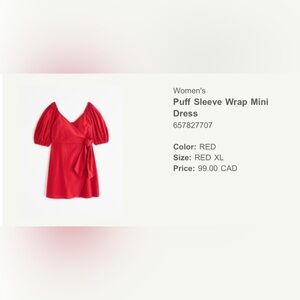 Abercrombie Puff Sleeve Wrap Mini Dress
